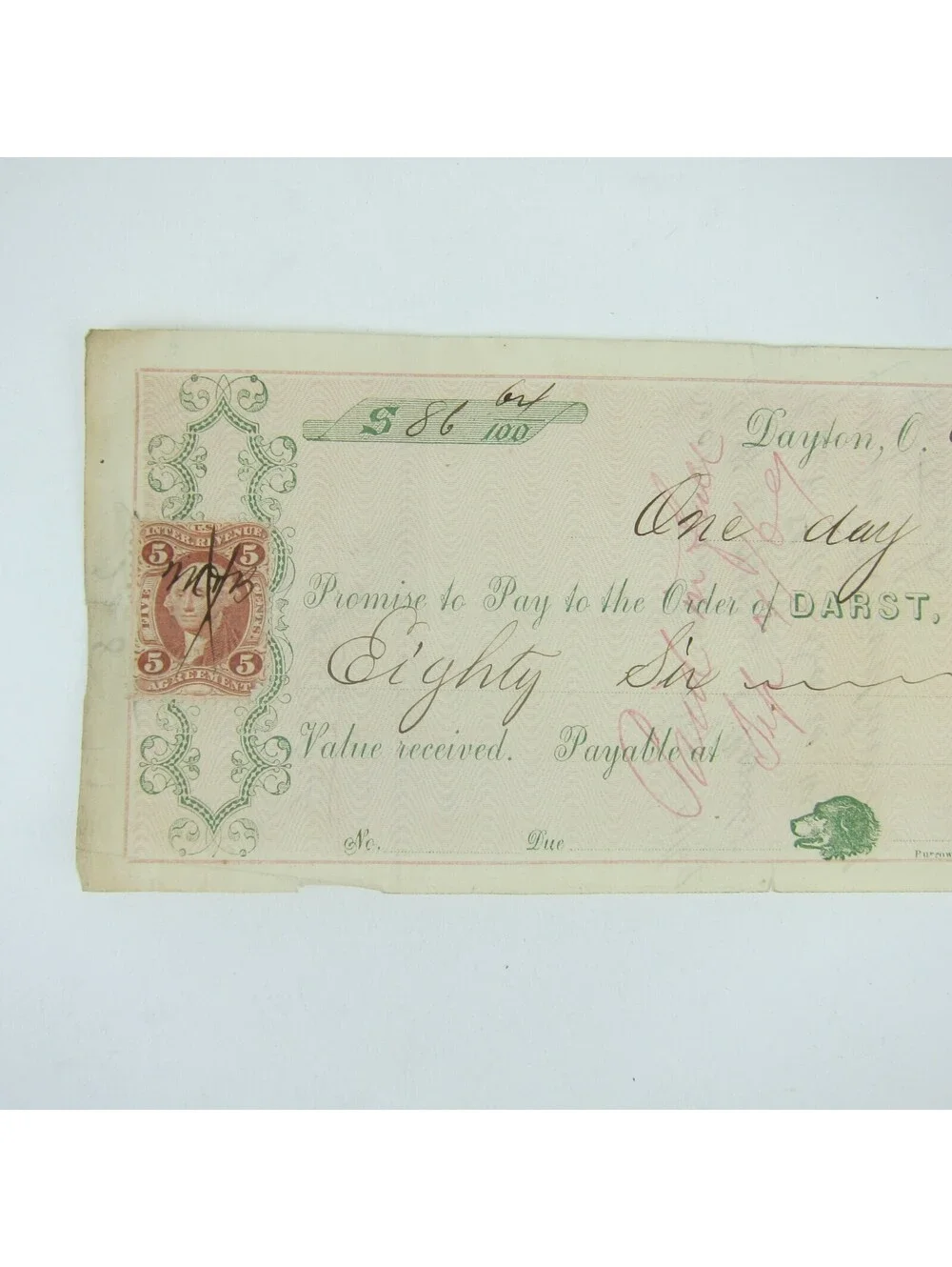 N/A 1868 promissory